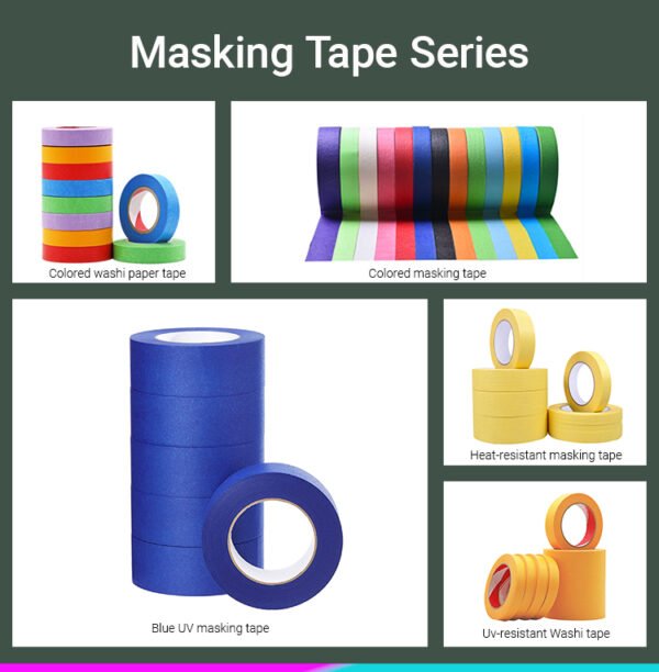 1-美文纸胶带分类 拷贝 Orange UV Resistant Washi Masking Tape High Tack No Residue Indoor Outdoor Home Renovation Wall Painting Masking
