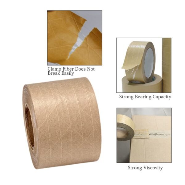 12(1) Eco Friendly Self Adhesive Kraft Paper Tape Strong Tack Recyclable Packaging Shipping Moving DIY Crafts Gift Wrapping Heavy Duty
