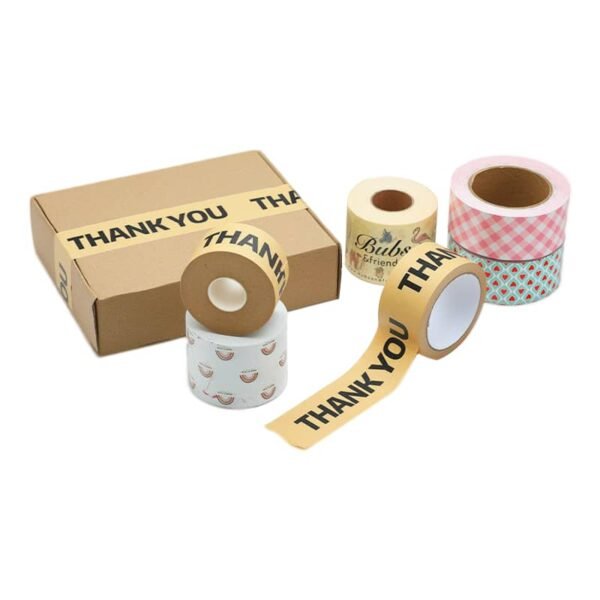 19(1) Eco Friendly Self Adhesive Kraft Paper Tape Strong Tack Recyclable Packaging Shipping Moving DIY Crafts Gift Wrapping Heavy Duty