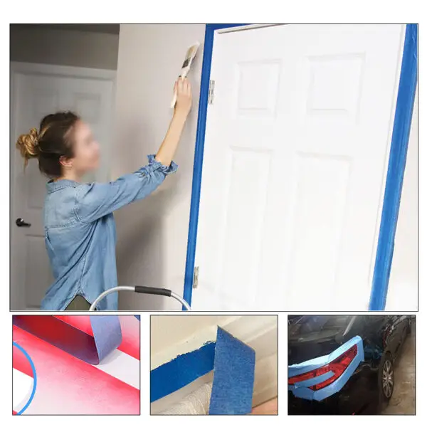 8 Blue UV Resistant Painters Masking Tape 7-14 Days UV Resistance Indoor Outdoor Use No Residue Safe for Wall Delicate Surface