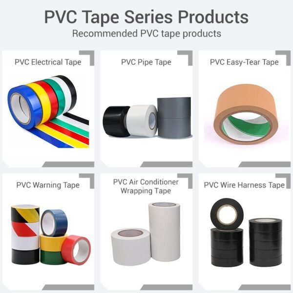 PVC 胶带分类(1) High Visibility Bright Colored PVC Warning Tape Strong Adhesion Safety Marking Barrier Wear Resistant Anti Aging Floor Hazard Wrap