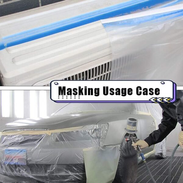 17(1) Transparent Plastic Film PE Roll Auto Paint Masking Overspray Protection Waterproof Heat Resistant Electrostatic Automotive Painting