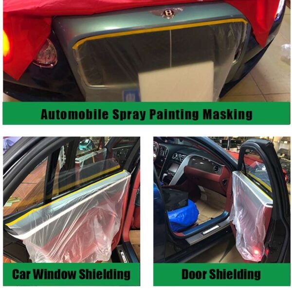 18(1) Transparent Plastic Film PE Roll Auto Paint Masking Overspray Protection Waterproof Heat Resistant Electrostatic Automotive Painting